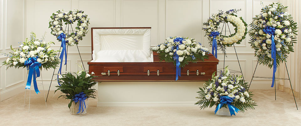 Blue & White 3 Piece Funeral Package in Chicago, IL