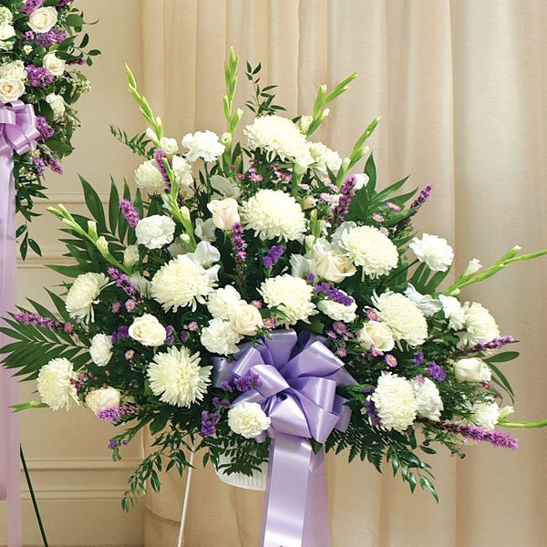 Lavender Fields White Standing Basket