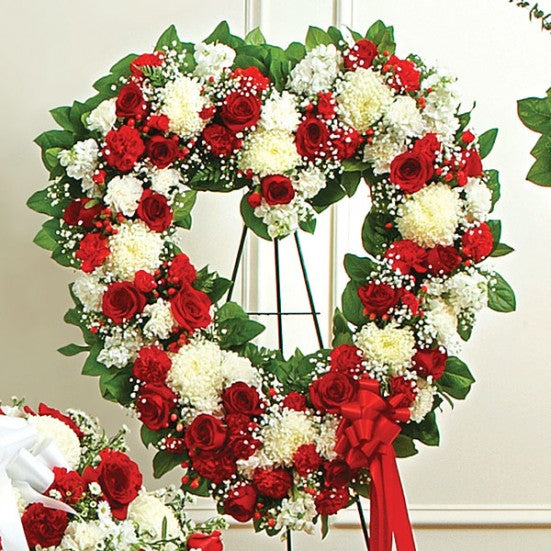 Red Radiance Open Heart Wreath