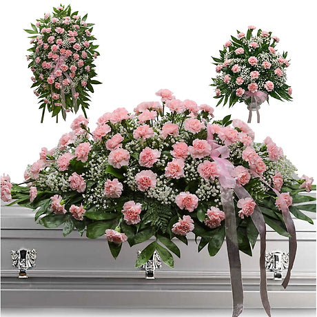 Pink Carnation Funeral 3 Piece Set