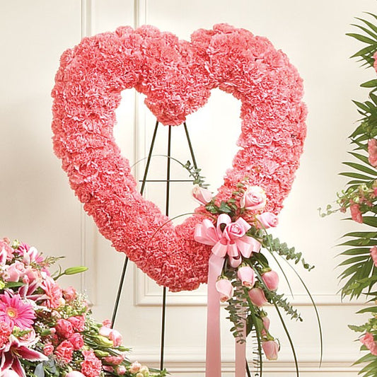 Bloom in Pink Open Heart Wreath