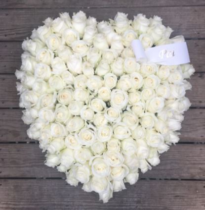 white roses standing spray sympathy flowers funeral delivery