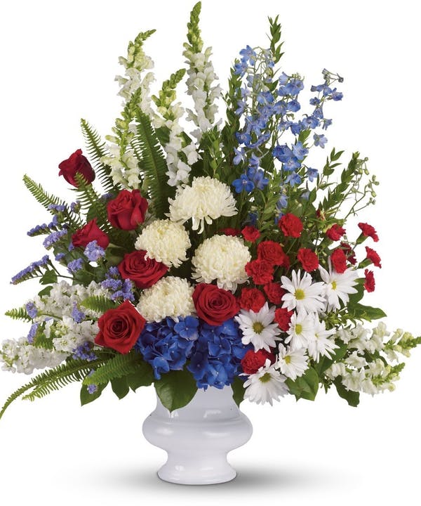sympathy & funeral flower delivery patriot colors Chicago, IL